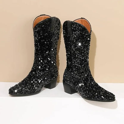 SHONA Cowgirl Boots Glitter – Soft lining | Style & Attitude - Yehaw