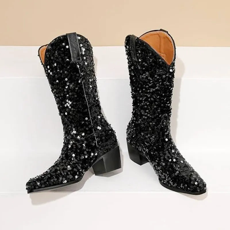SHONA Cowgirl Boots Glitter – Soft lining | Style & Attitude - Yehaw