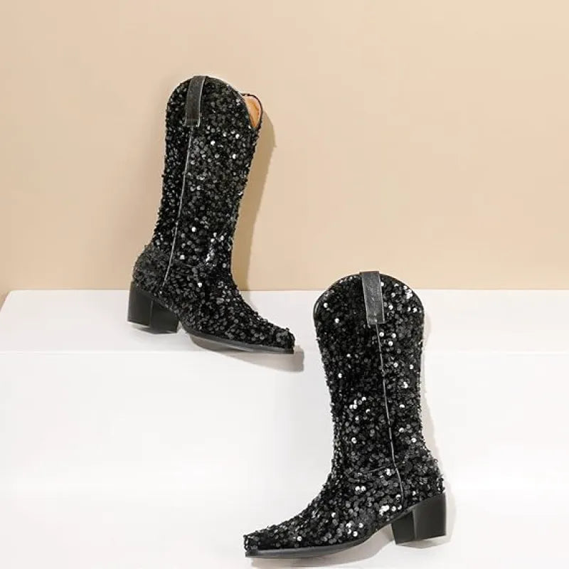SHONA Cowgirl Boots Glitter – Soft lining | Style & Attitude - Yehaw