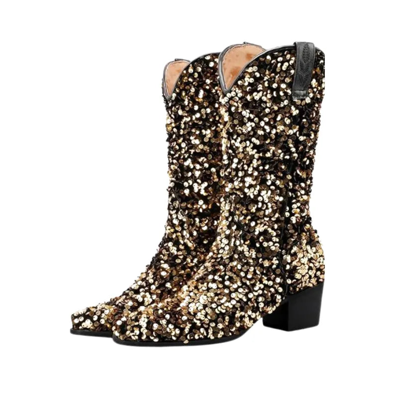 SHONA Cowgirl Boots Glitter – Soft lining | Style & Attitude - Yehaw