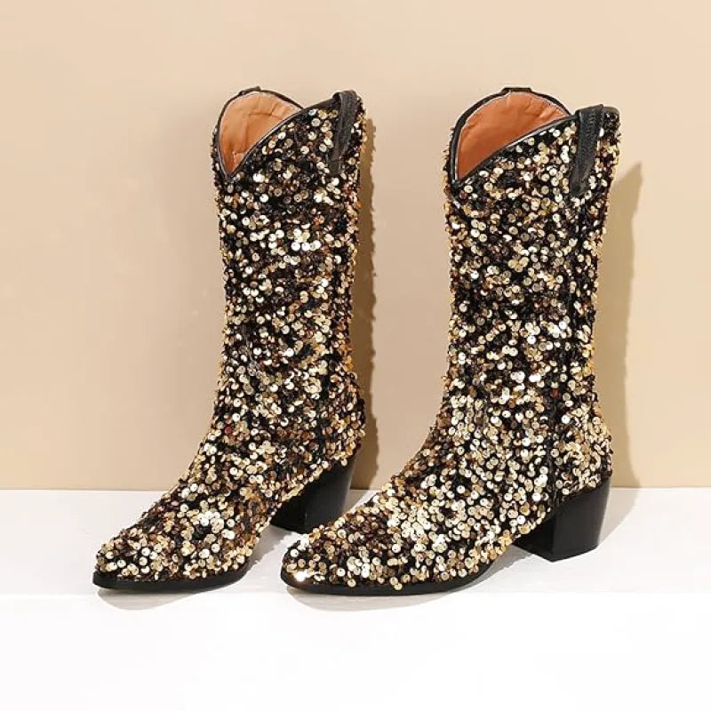 SHONA Cowgirl Boots Glitter – Soft lining | Style & Attitude - Yehaw