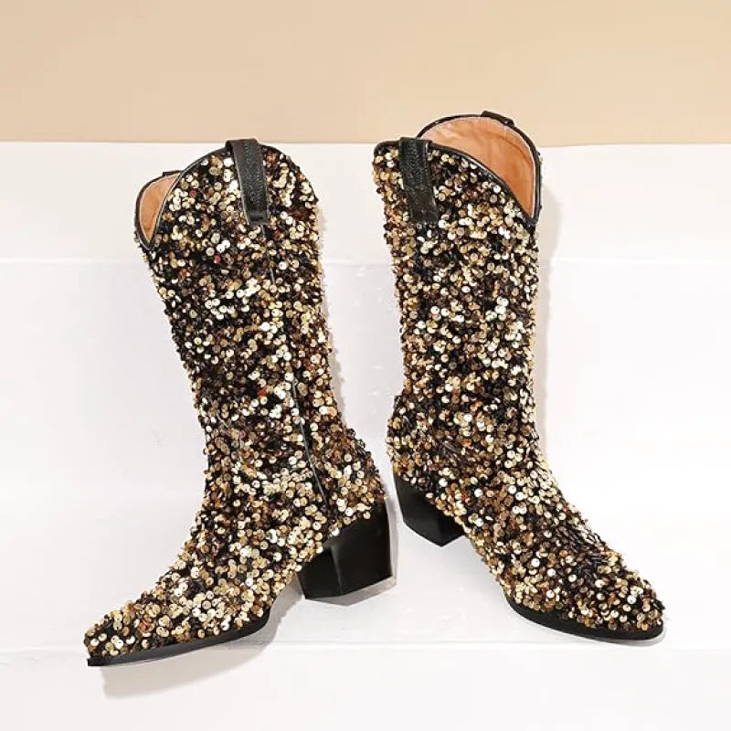 SHONA Cowgirl Boots Glitter – Soft lining | Style & Attitude - Yehaw