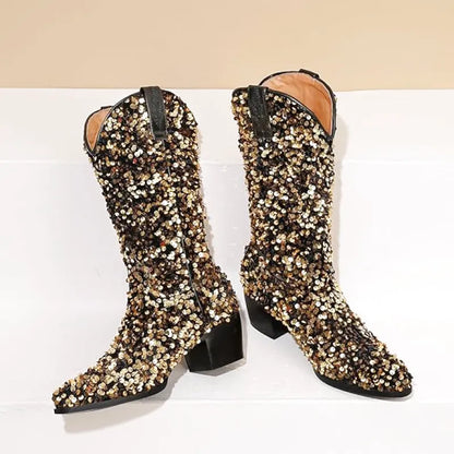 SHONA Cowgirl Boots Glitter – Soft lining | Style & Attitude - Yehaw