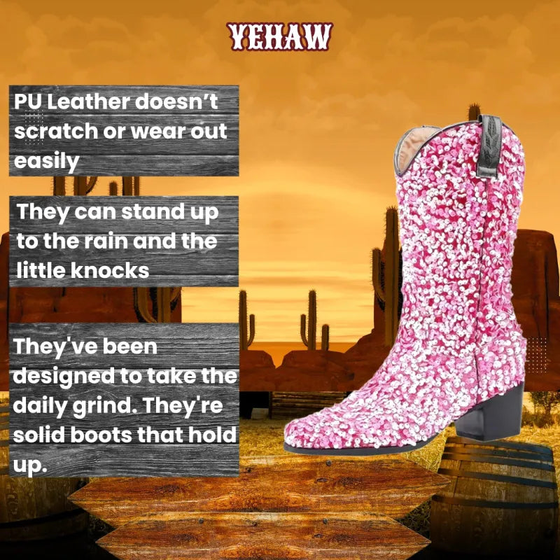 SHONA Cowgirl Boots Glitter – Yehaw