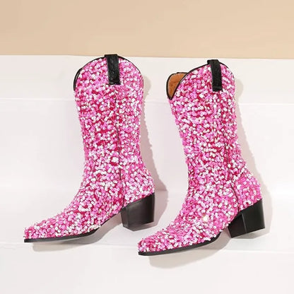 SHONA Cowgirl Boots Glitter – Soft lining | Style & Attitude - Yehaw