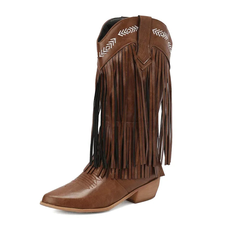 SKYE Cowgirl Boots Fringe - Soft lining | Elegance & Stability - Yehaw