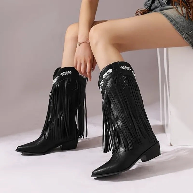 SKYE Cowgirl Boots Fringe - Soft lining | Elegance & Stability - Yehaw