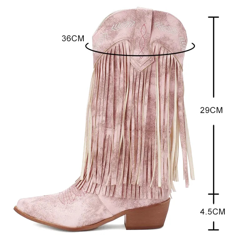 SKYE Cowgirl Boots Fringe - Soft lining | Elegance & Stability - Yehaw