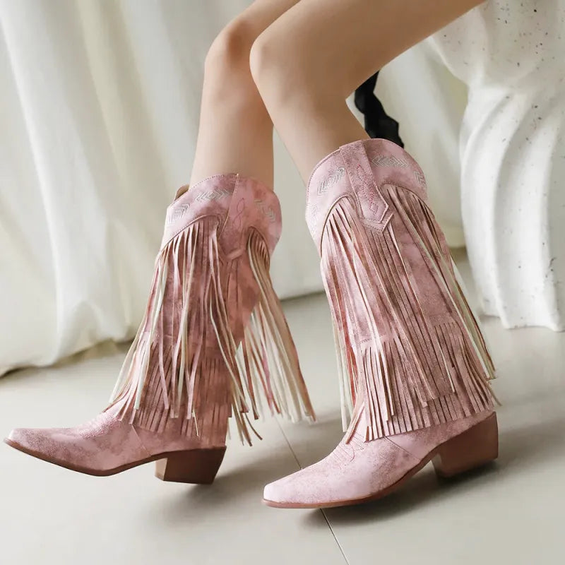 SKYE Cowgirl Boots Fringe - Soft lining | Elegance & Stability - Yehaw