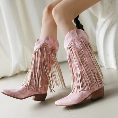 SKYE Cowgirl Boots Fringe - Soft lining | Elegance & Stability - Yehaw