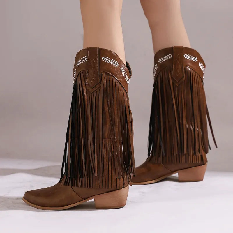 SKYE Cowgirl Boots Fringe - Soft lining | Elegance & Stability - Yehaw