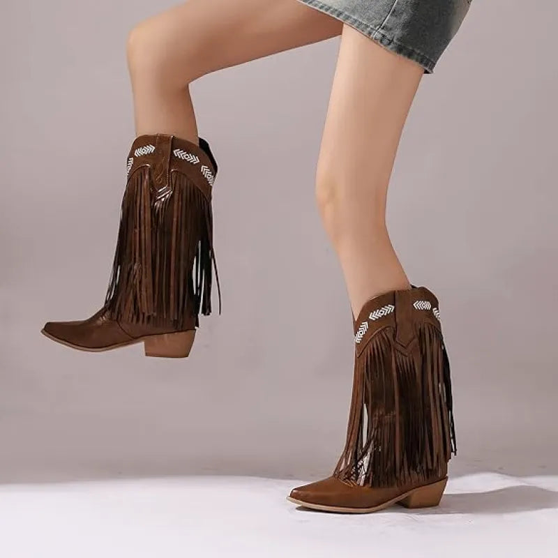 SKYE Cowgirl Boots Fringe - Soft lining | Elegance & Stability - Yehaw