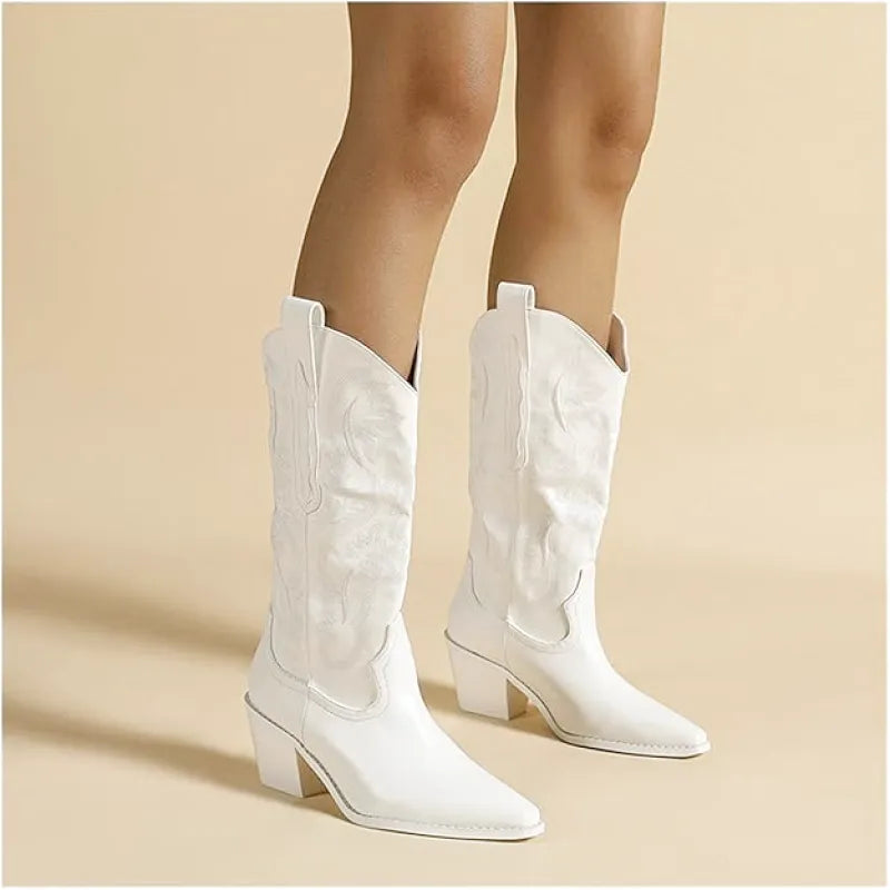 SKYLER Cowgirl Boots - Resistant PU leather | Elegance & Stability - Yehaw