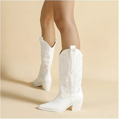 SKYLER Cowgirl Boots - Resistant PU leather | Elegance & Stability - Yehaw