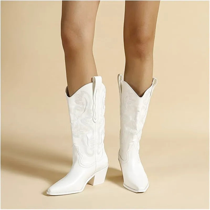 SKYLER Cowgirl Boots - Resistant PU leather | Elegance & Stability - Yehaw