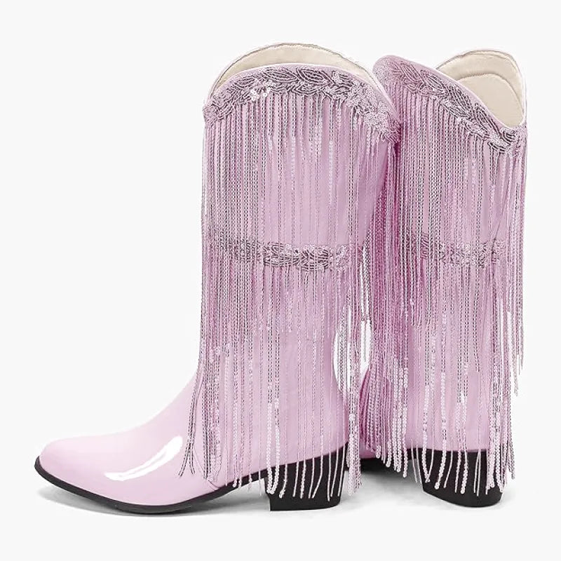 TAMMIE Cowgirl Boots Fringe - Cuban Heel | Top of the range comfort - Yehaw