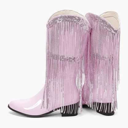 TAMMIE Cowgirl Boots Fringe - Cuban Heel | Top of the range comfort - Yehaw