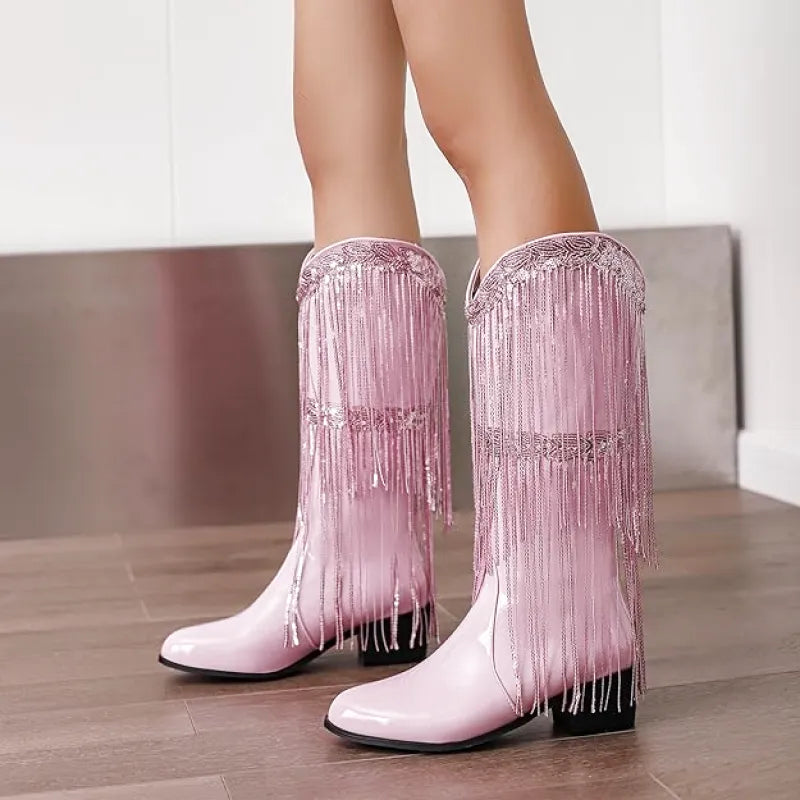 TAMMIE Cowgirl Boots Fringe - Cuban Heel | Top of the range comfort - Yehaw