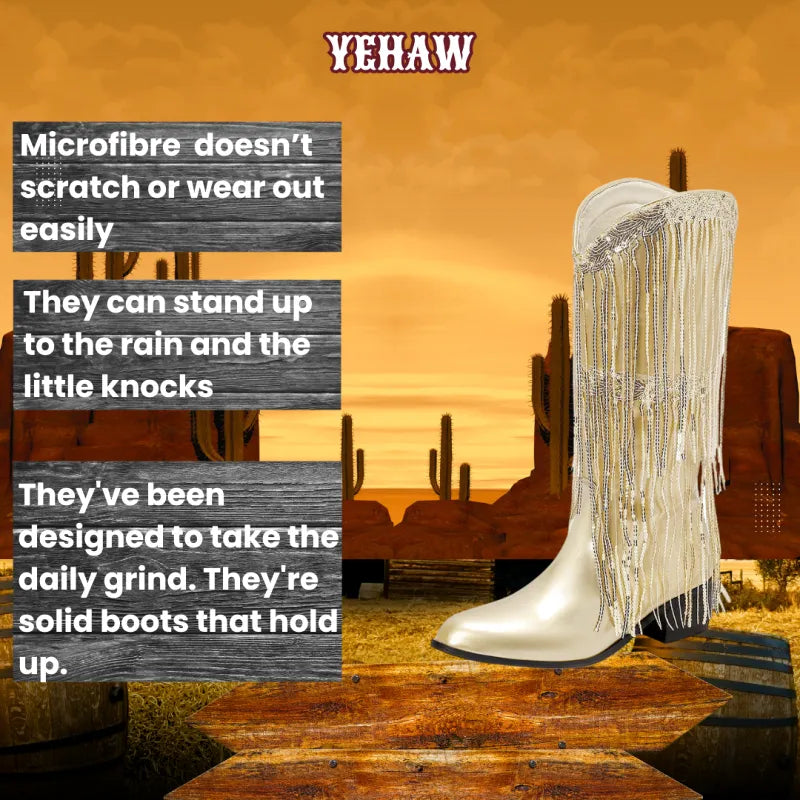 TAMMIE Cowgirl Boots Fringe - Yehaw