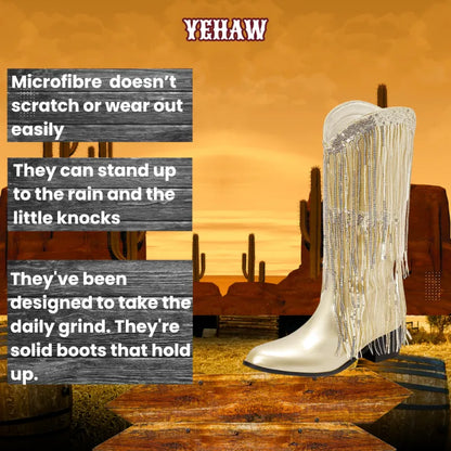 TAMMIE Cowgirl Boots Fringe - Yehaw