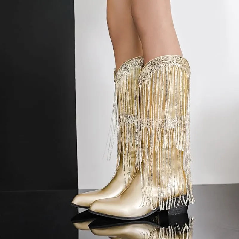 TAMMIE Cowgirl Boots Fringe - Cuban Heel | Top of the range comfort - Yehaw