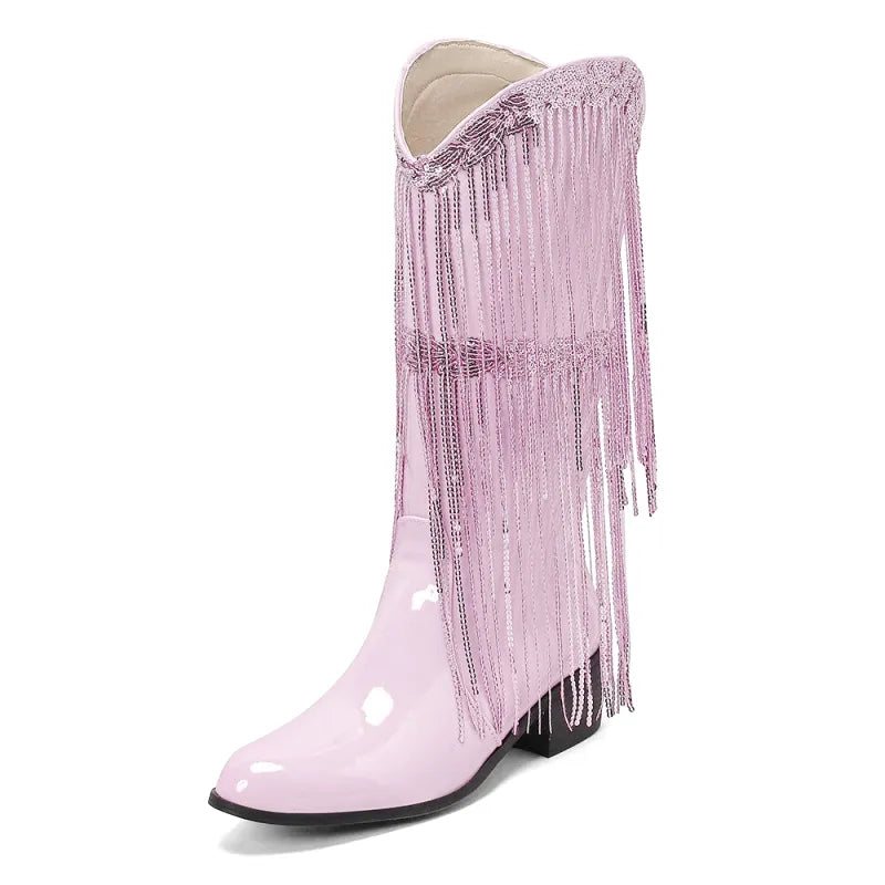 TAMMIE Cowgirl Boots Fringe - Clog Heel | Top of the range comfort - Yehaw