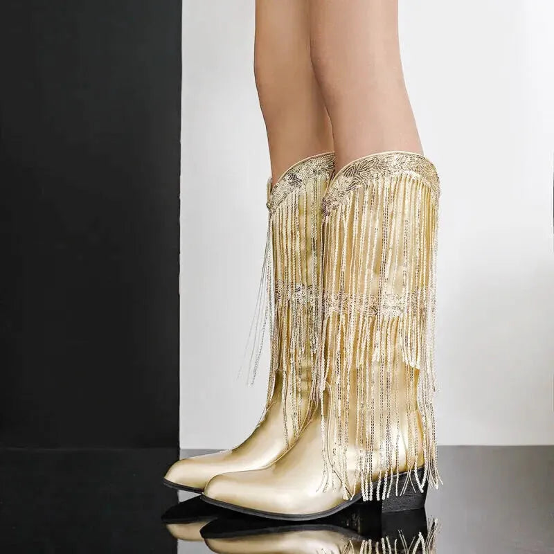 TAMMIE Cowgirl Boots - Yehaw | Gold - Yehaw