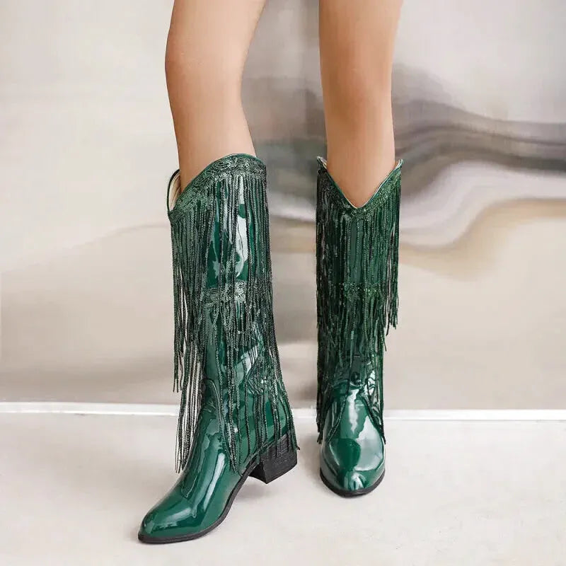TAMMIE Cowgirl Boots - Yehaw | Green - Yehaw
