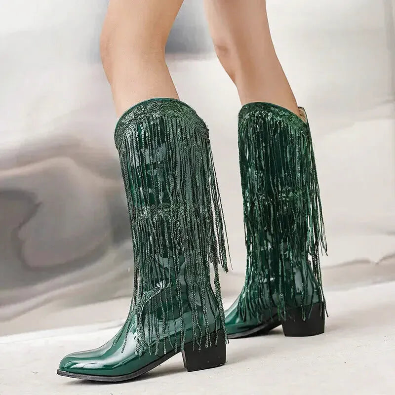 TAMMIE Cowgirl Boots - Yehaw | Green - Yehaw