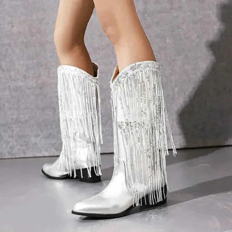 TAMMIE Cowgirl Boots - Yehaw | Silver - Yehaw