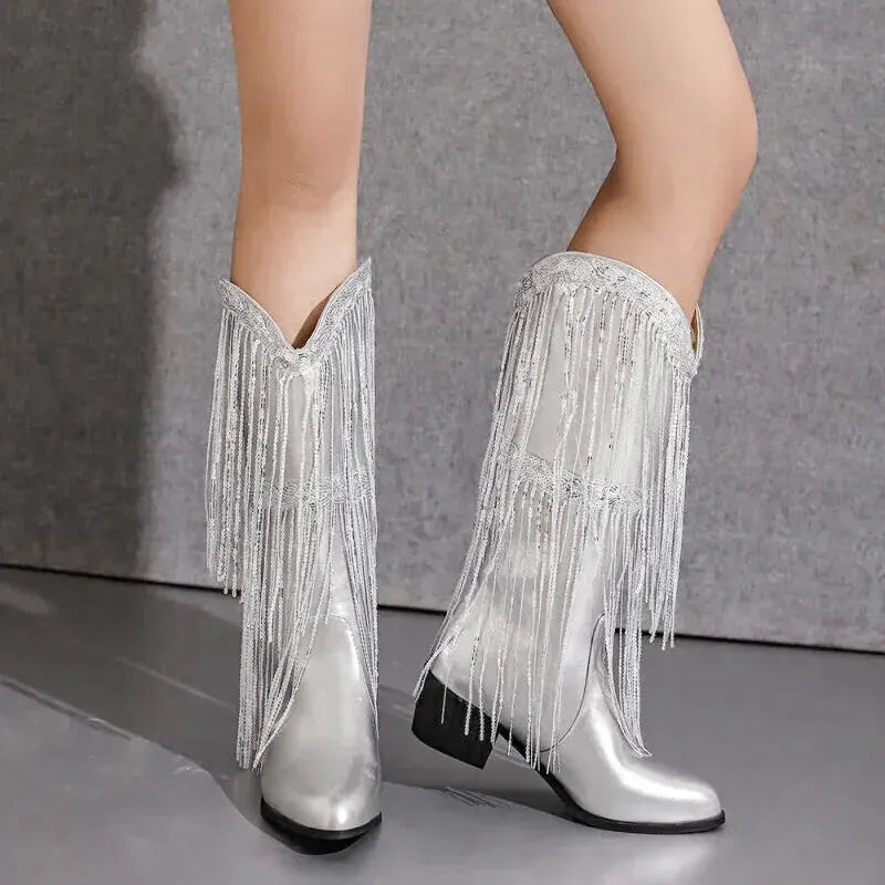 TAMMIE Cowgirl Boots - Yehaw | Silver - Yehaw