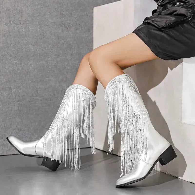 TAMMIE Cowgirl Boots - Yehaw | Silver - Yehaw