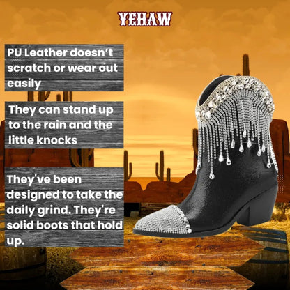 TESSA Cowgirl Boots - Yehaw | Shiny PU leather