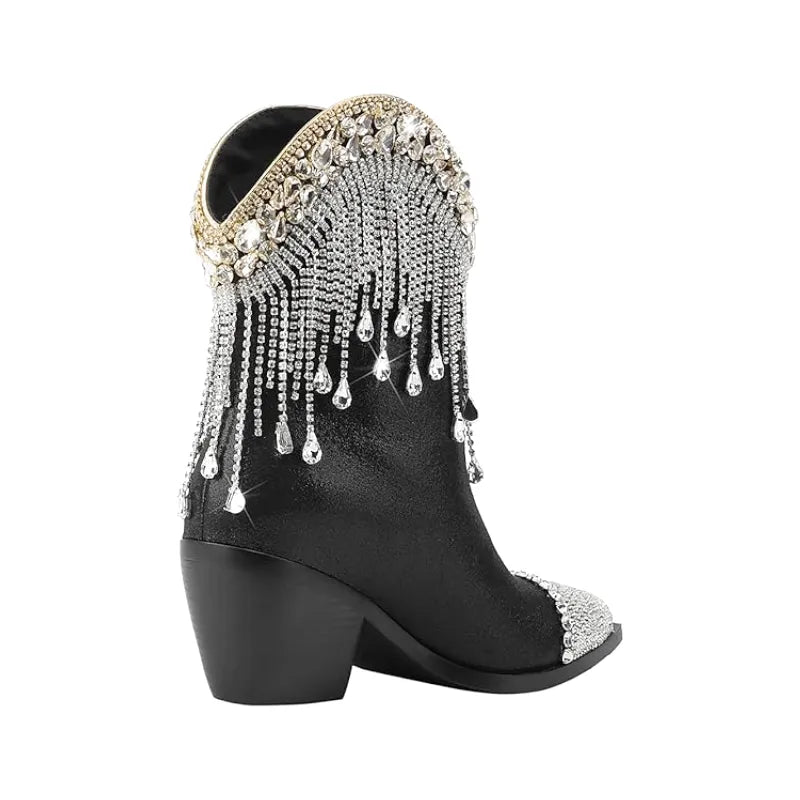 TESSA Cowgirl Boots - Shiny PU leather | Elegance & Stability - Yehaw