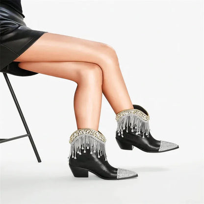 TESSA Cowgirl Boots - Shiny PU leather | Elegance & Stability - Yehaw
