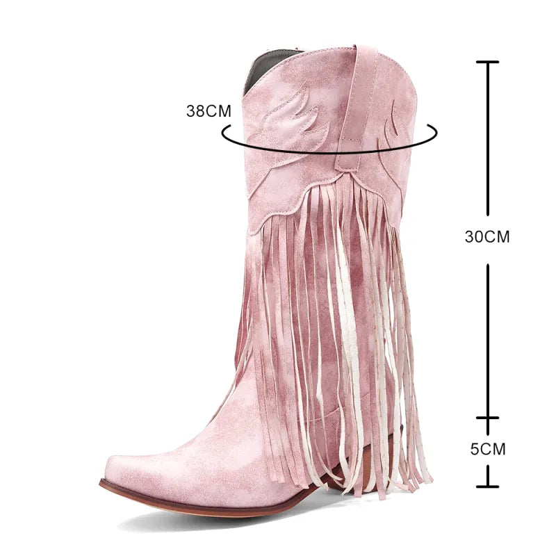 TILLY Cowgirl Boots Fringe - Soft lining | Elegance & Stability - Yehaw