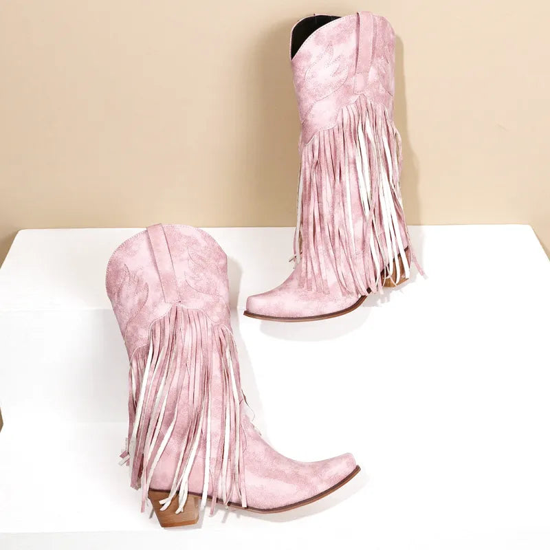 TILLY Cowgirl Boots Fringe - Soft lining | Elegance & Stability - Yehaw