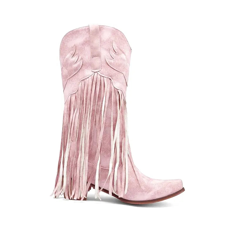 TILLY Cowgirl Boots Fringe - Soft lining | Elegance & Stability - Yehaw