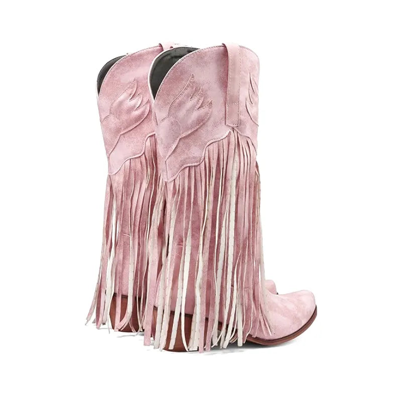 TILLY Cowgirl Boots Fringe - Soft lining | Elegance & Stability - Yehaw