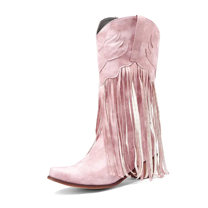 TILLY Cowgirl Boots Fringe - Soft lining | Elegance & Stability - Yehaw