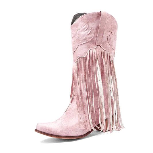 TILLY Cowgirl Boots Fringe - Soft lining | Elegance & Stability - Yehaw