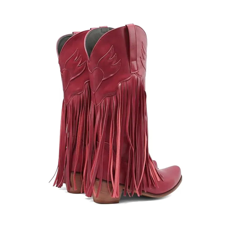 TILLY Cowgirl Boots Fringe - Soft lining | Elegance & Stability - Yehaw
