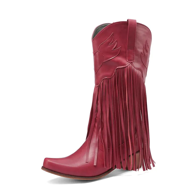 TILLY Cowgirl Boots Fringe - Soft lining | Elegance & Stability - Yehaw