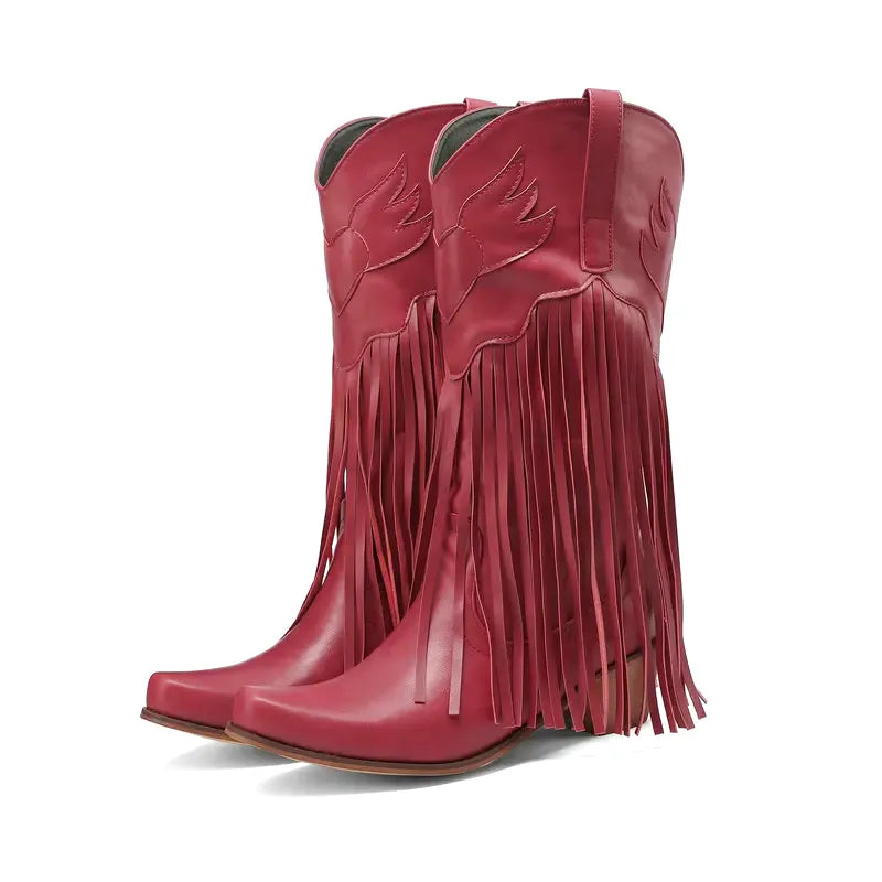 TILLY Cowgirl Boots Fringe - Soft lining | Elegance & Stability - Yehaw