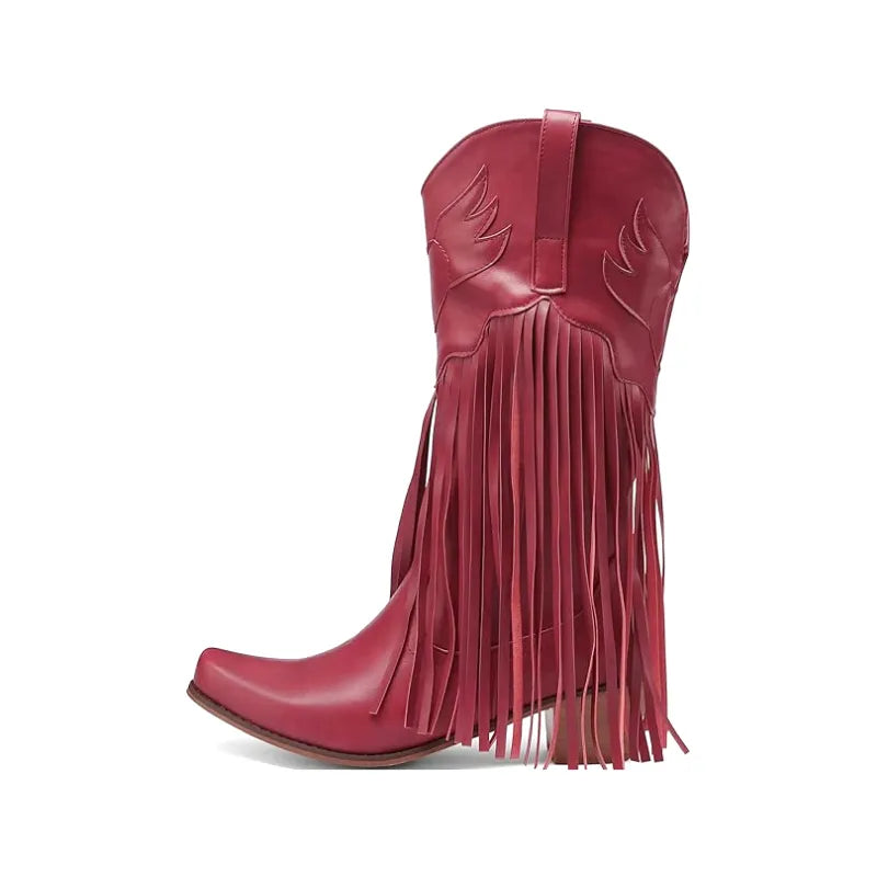 TILLY Cowgirl Boots Fringe - Soft lining | Elegance & Stability - Yehaw