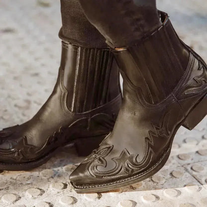 TOMMY Mens Cowboy Boots - Yehaw | Black - Yehaw
