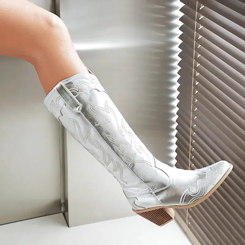 VIOLET Cowgirl Boots - Yehaw | Silver - Yehaw
