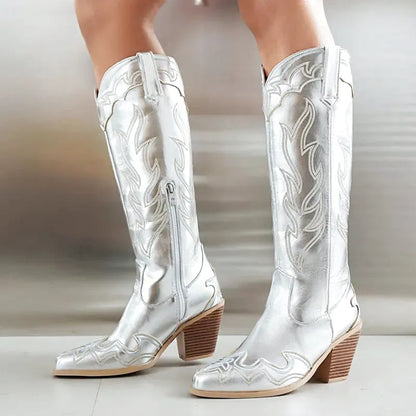VIOLET Cowgirl Boots - Yehaw | Silver - Yehaw