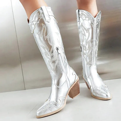 VIOLET Cowgirl Boots - Yehaw | Silver - Yehaw