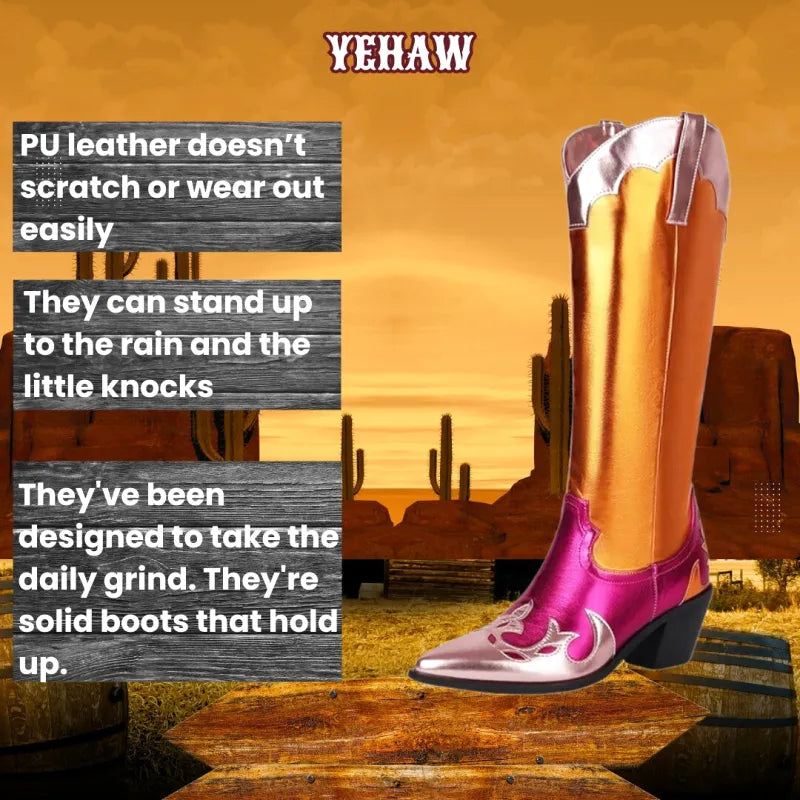 WILLA Gold Cowgirl Boots - Yehaw